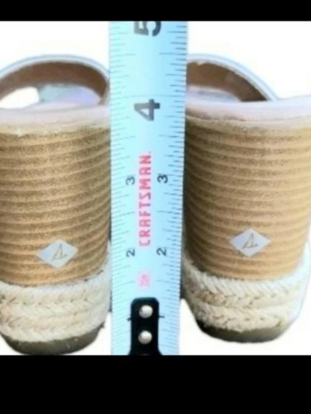 Sperry Topsider Leather Plushwave Fairwater Metallic Gold Tan Wedge Heel Women 9